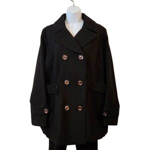 Lane Bryant Black Pea Coat sz 14/16